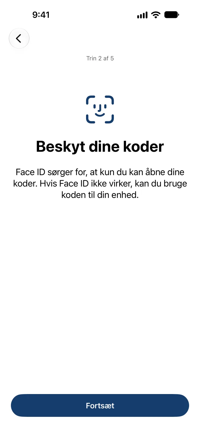 Indstil beskyttelse med Face ID