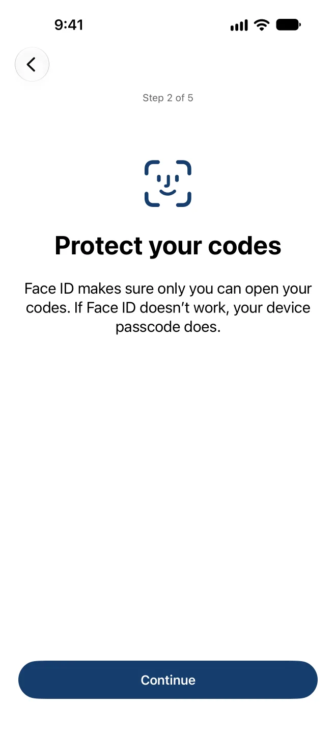 Setting up protection with Face ID
