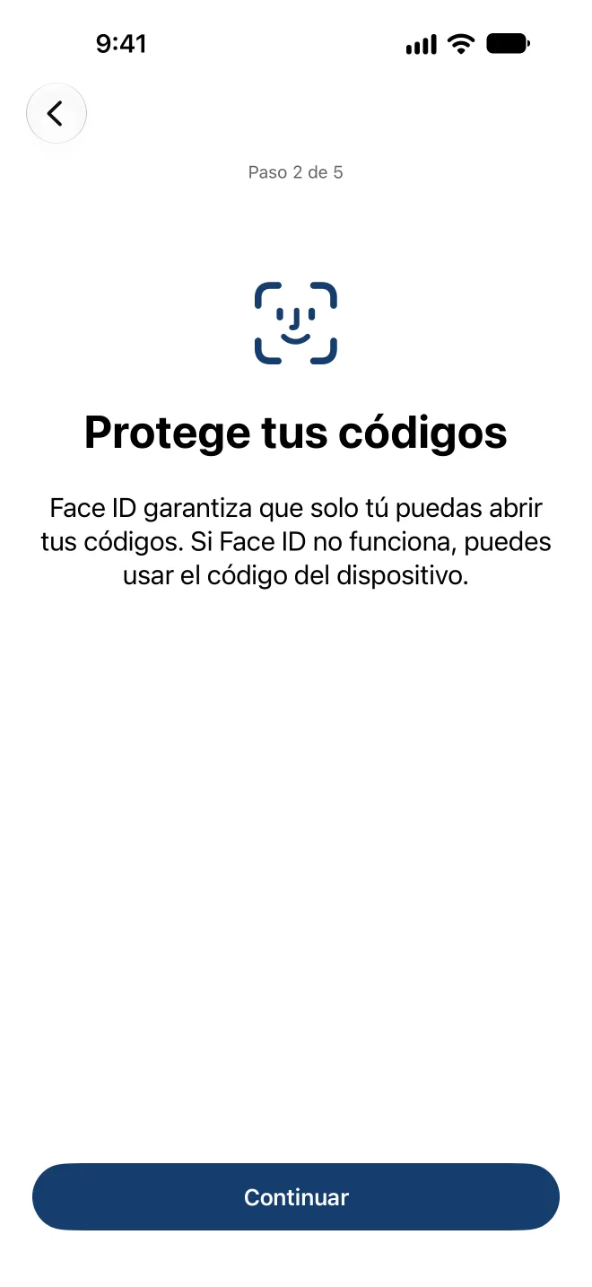 Configurar la protección con Face ID
