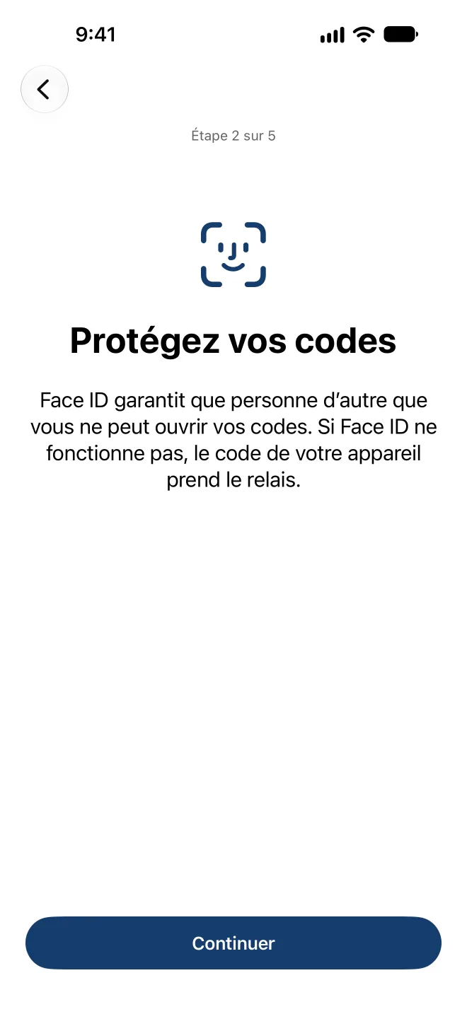 Configurer la protection par Face ID