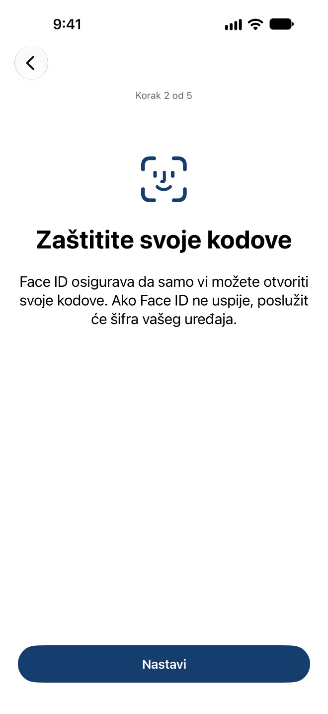Postavljanje zaštite s Face ID-jem