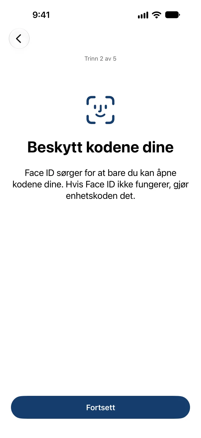 Konfigurer beskyttelse med Face ID