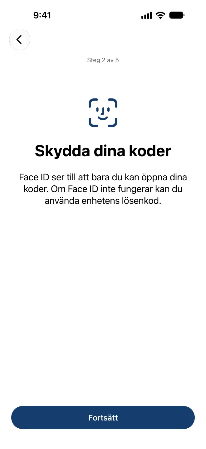 Ställ in skydd med Face ID